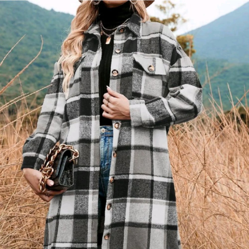 Long Plaid Shacket - image 1